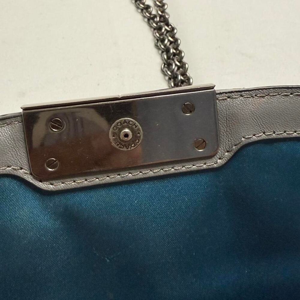 Vintage Coach Kristin Spectator Leather Grey Chanel crossbody bag coach tagchain - Picture 7 of 8